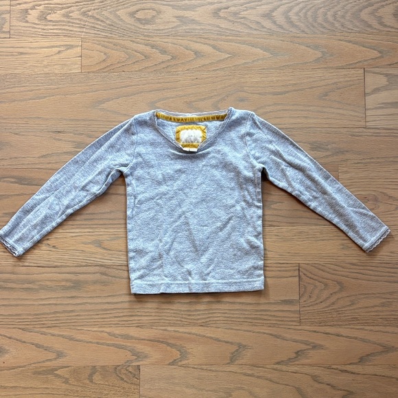 Boden Girls grey cotton pointelle long sleeve shirt, size 4-5 years - Picture 1 of 2